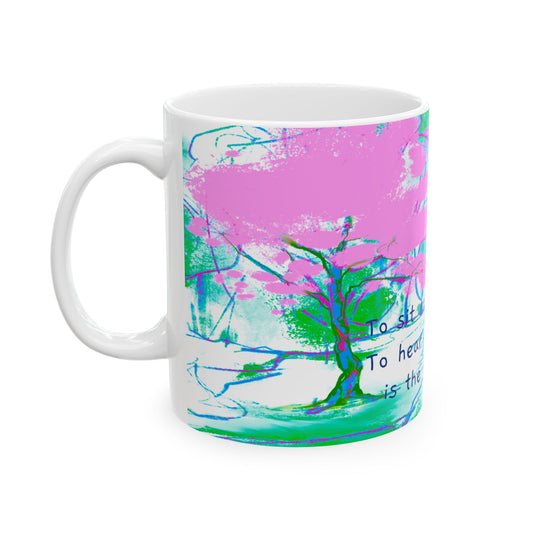 Inspirational Landscapes Ceramic Mug in Blue, Green and Pink
