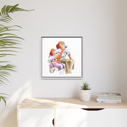 Dogi Fun Matte Canvas Framed