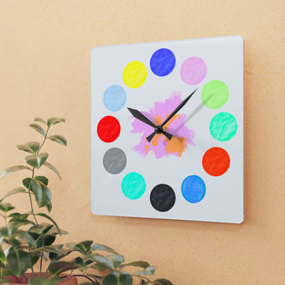 Clocks Acrylic Wall Polka Dot Palette