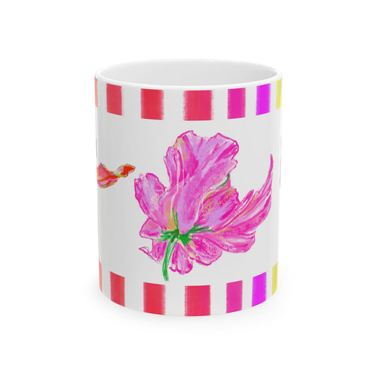 Tulip Love Ceramic Mug, (11oz, 15oz) Pink