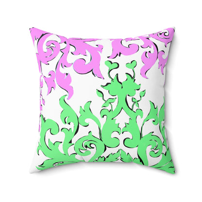 Scrollwork Polyester Square Pillow "You will seek..."
