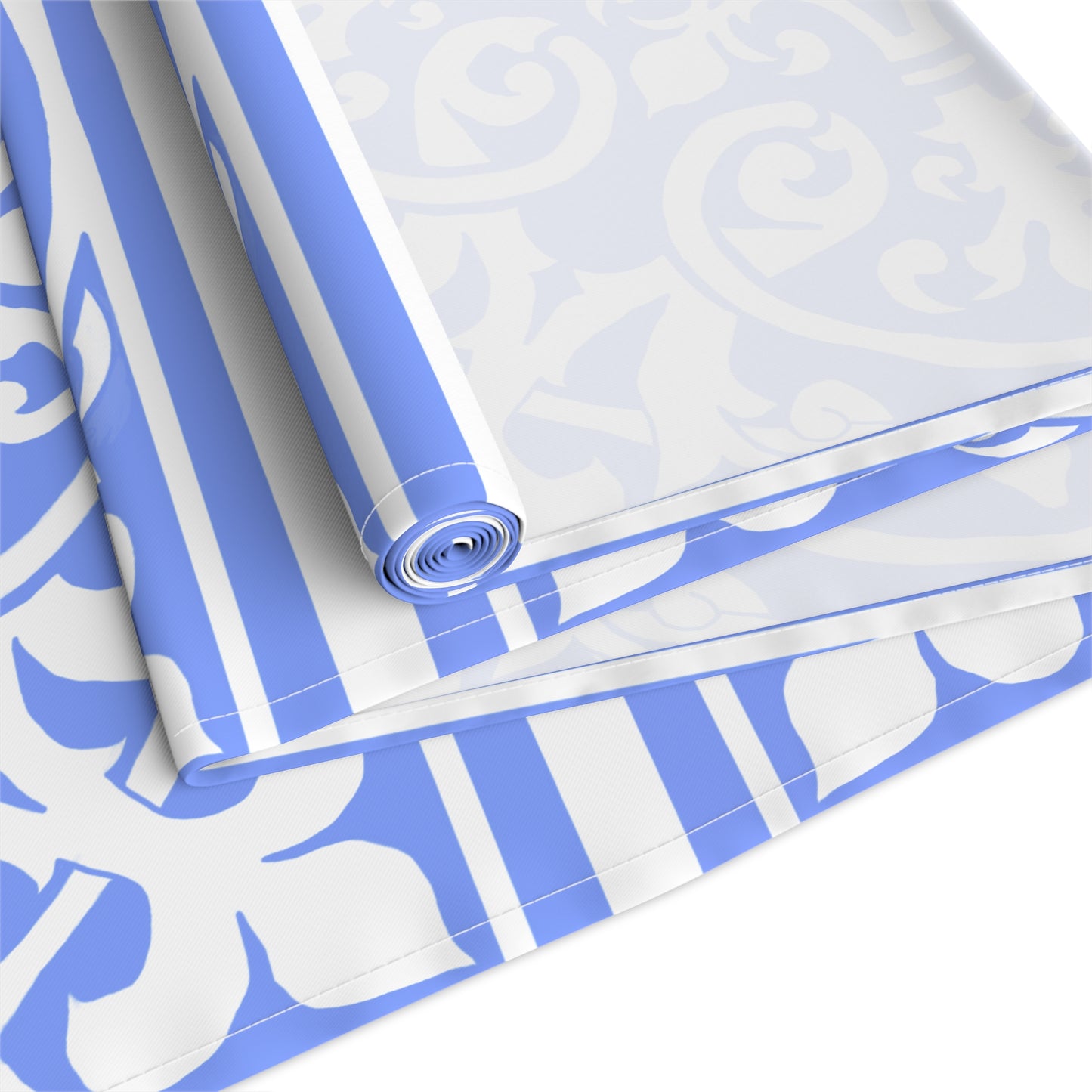 Table Runner (Cotton or Poly) Blue & White Classic Design