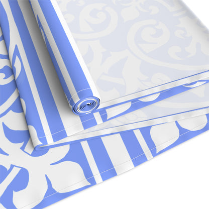 Table Runner (Cotton or Poly) Blue & White Classic Design