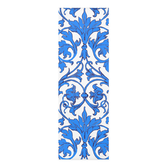 Scrollwork Exercise Mat Blue