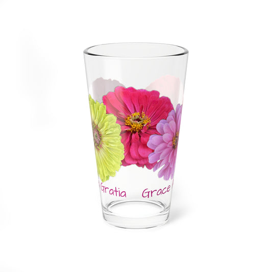 Zinnia Pint Glass Sola Gratia- Grace Alone