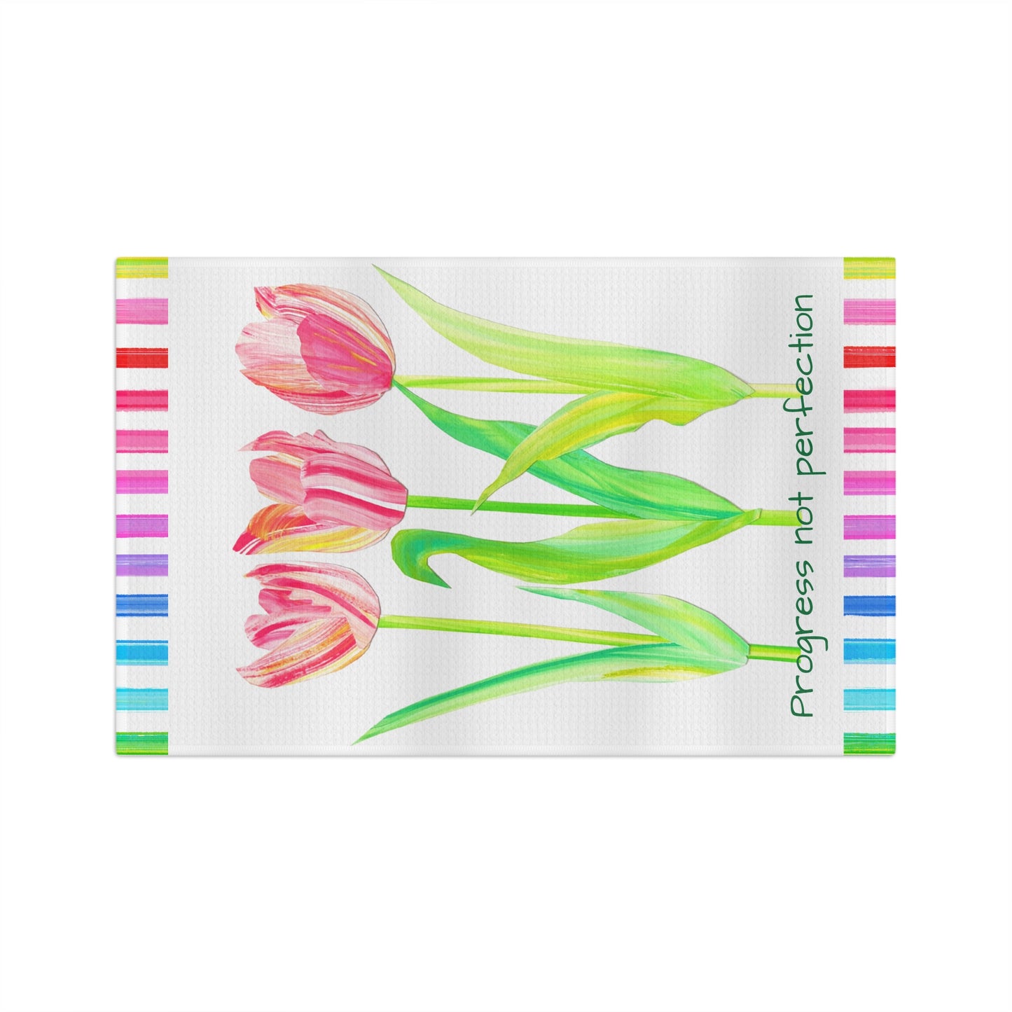 Vibrant Tulip Microfiber Tea Towel Progress not perfection