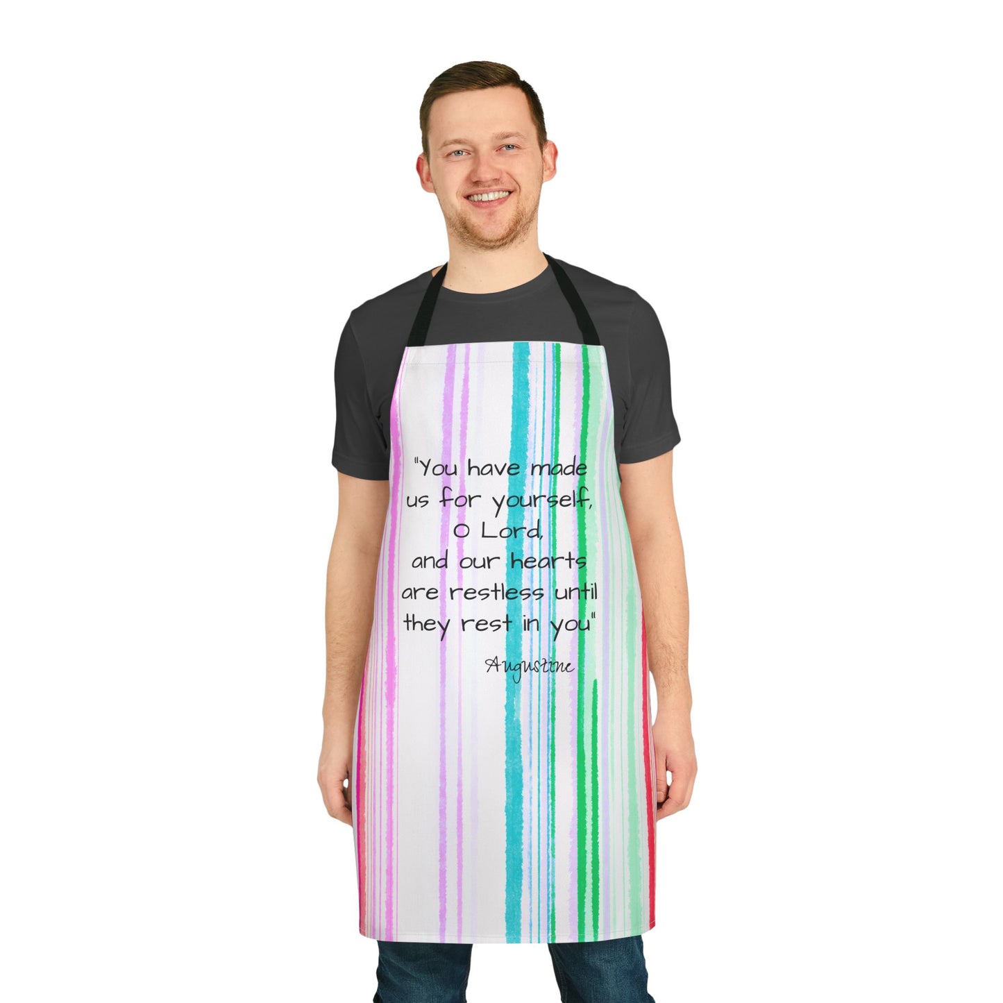 Watercolor Stripes Apron Our Hearts our restless