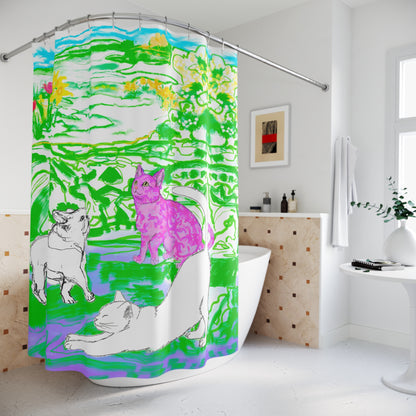 Colorful Cats and Dogs Shower Curtains