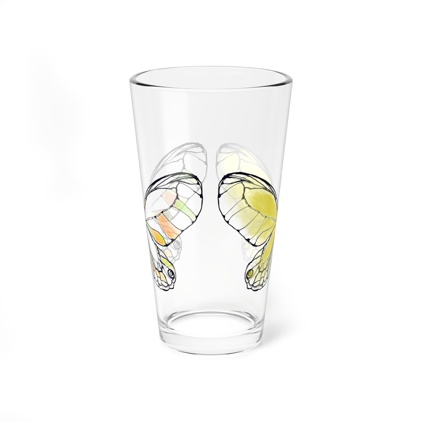 Mixing Glass, 16oz Butterfly Colorful Watercolor