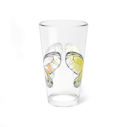 Mixing Glass, 16oz Butterfly Colorful Watercolor