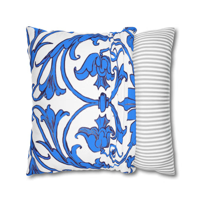 Blue and White Porcelain Square Pillowcase