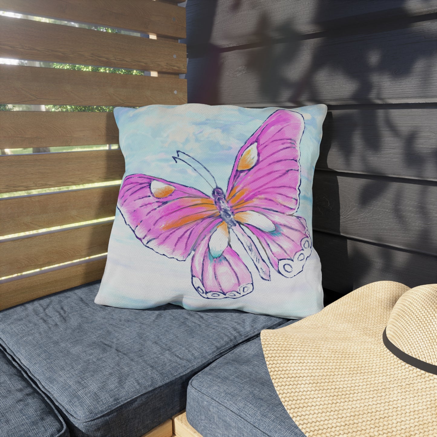 Outdoor Pillows Butterfly Pink