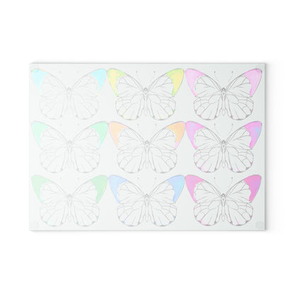 Glass Cutting Boards Rainbow Butterflies