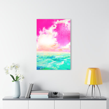 Acrylic Wall Art Ocean's Embrace Pink sky