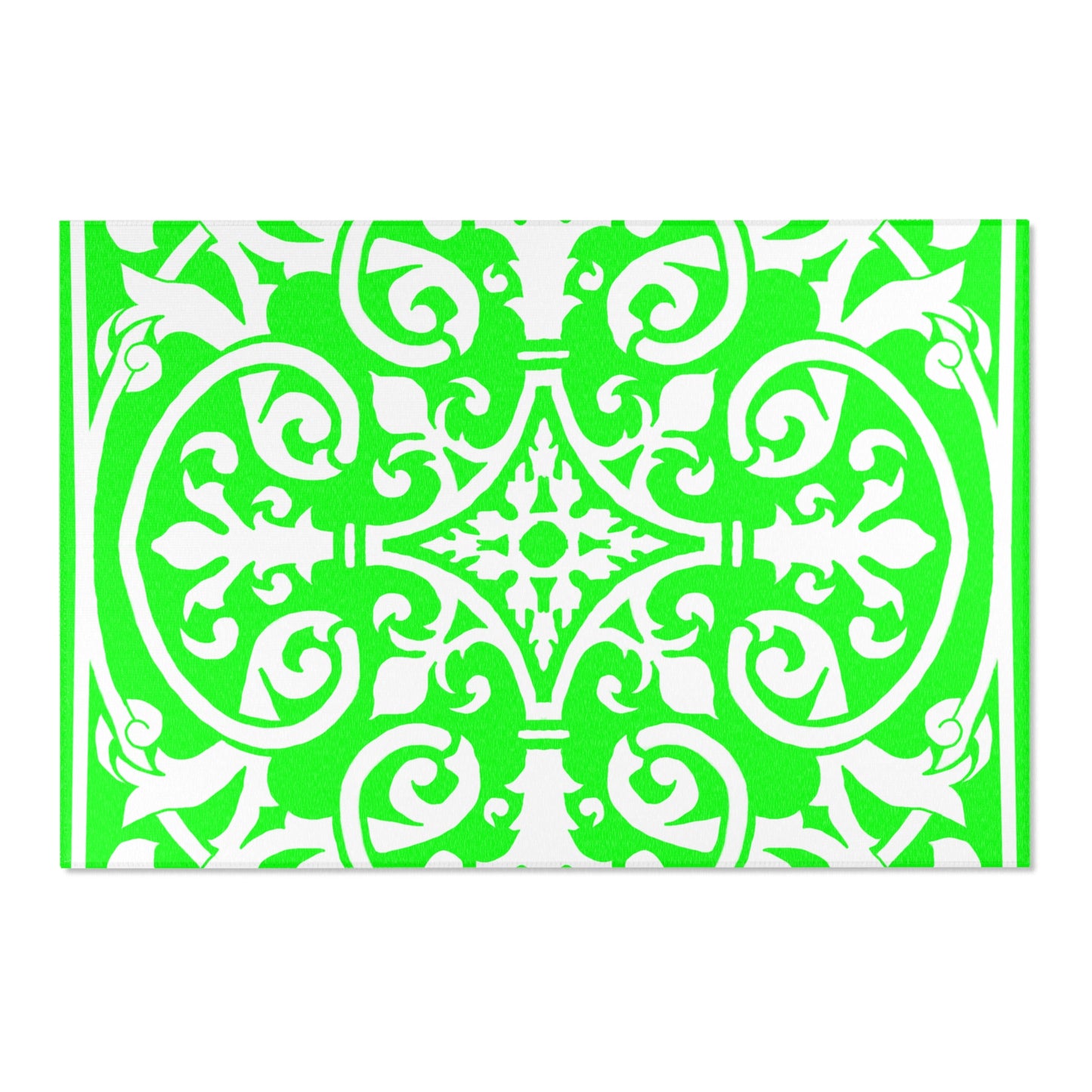 Scrollwork Indoor/Outdoor Rug Bright Green