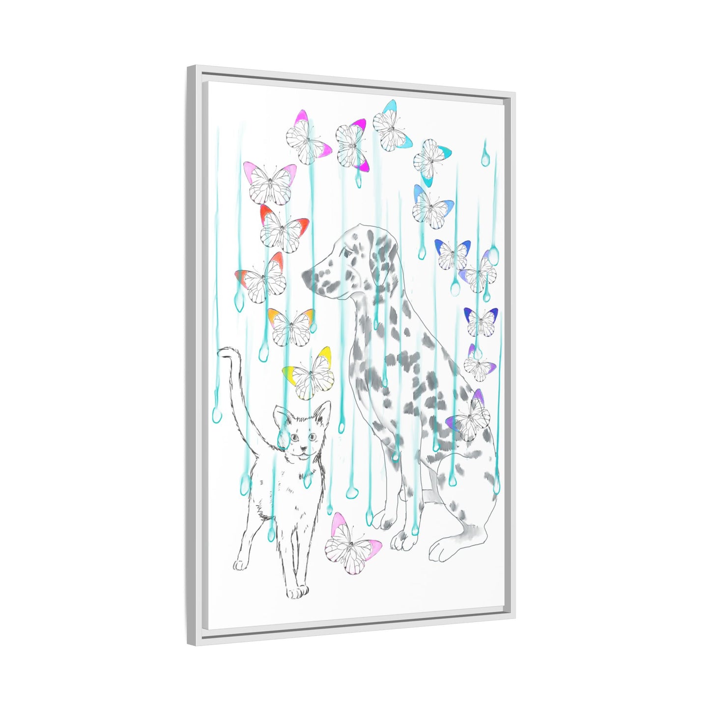 Butterfly Chroma Rain and Shine Matte Canvas, Framed (White)