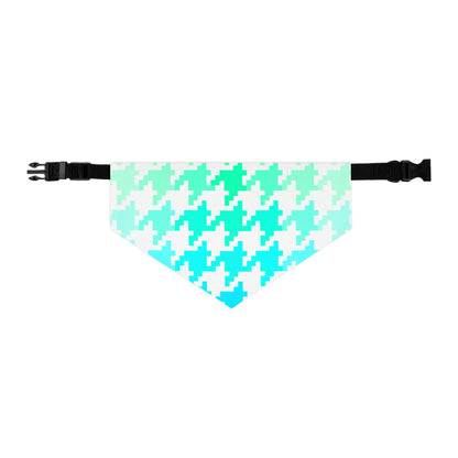 Pet Bandana Aqua Houndstooth Fun