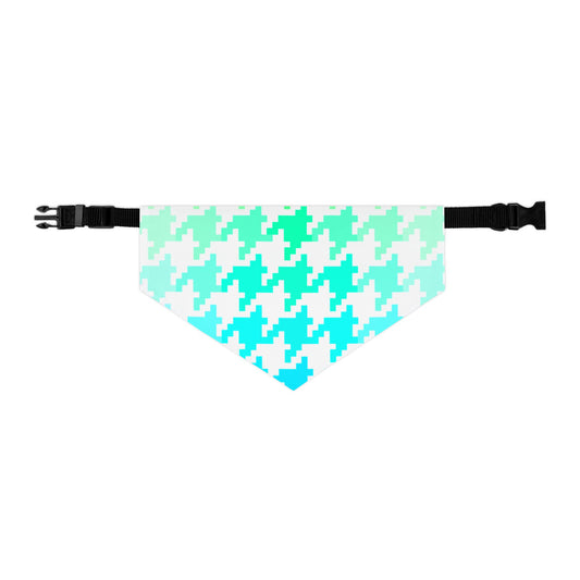Pet Bandana Aqua Houndstooth Fun