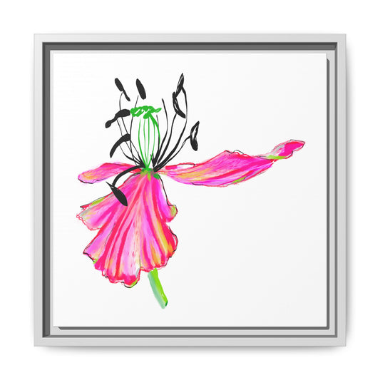 Dancing Tulips Matte Canvas, Framed (Multi-color) Raspberry