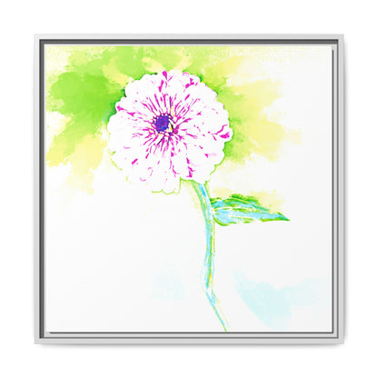 Zinnia Color Splash Matte Canvas Yellow Framed