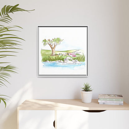 Kitty Fun Matte Canvas Framed