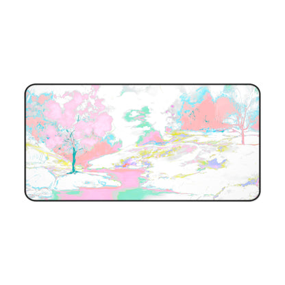 Joyful Landscapes Desk Mat, Soft  Pink, Green