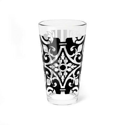Mixing Glass, 16oz Scrollwork Art