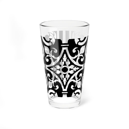 Mixing Glass, 16oz Scrollwork Art