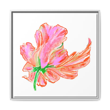 Dancing Tulips Matte Canvas, Framed (Multi-color) Orange Pink