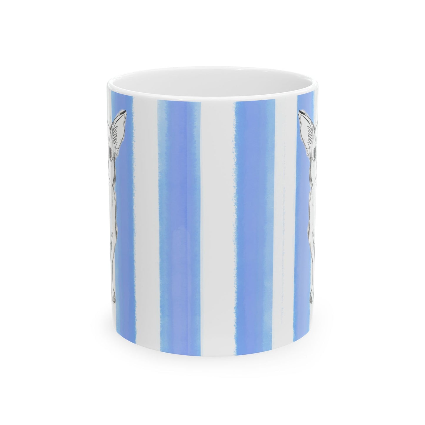 Dogi  Fun Mug with Periwinkle Blue Stripes