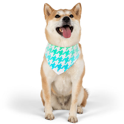 Pet Bandana Aqua Houndstooth Fun