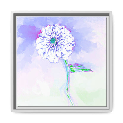 Zinnia Color Splash Matte Canvas Periwinkle Framed