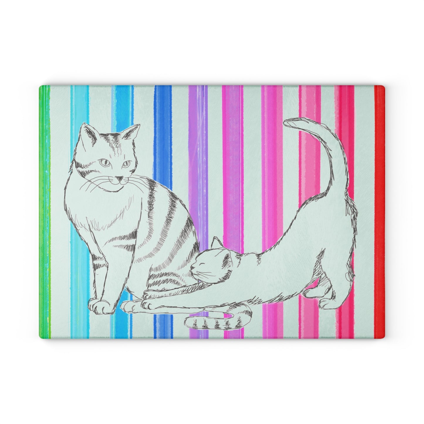 Kitty Fun Glass Cutting Board