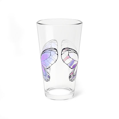 Mixing Glass, 16oz Butterfly Colorful Watercolor