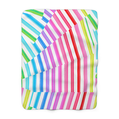 Sherpa Fleece Blanket Rainbow Twirl