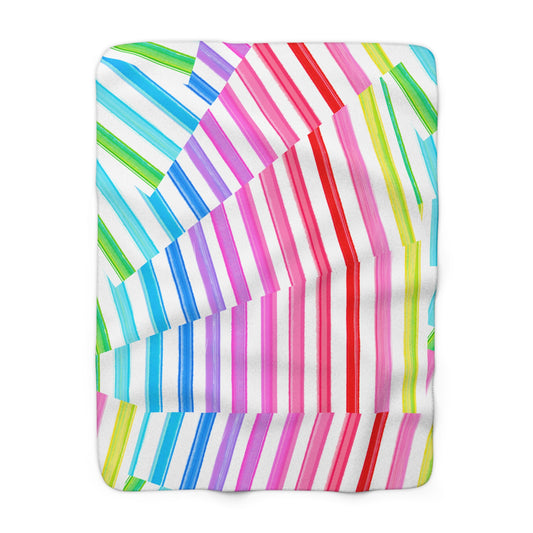 Sherpa Fleece Blanket Rainbow Twirl