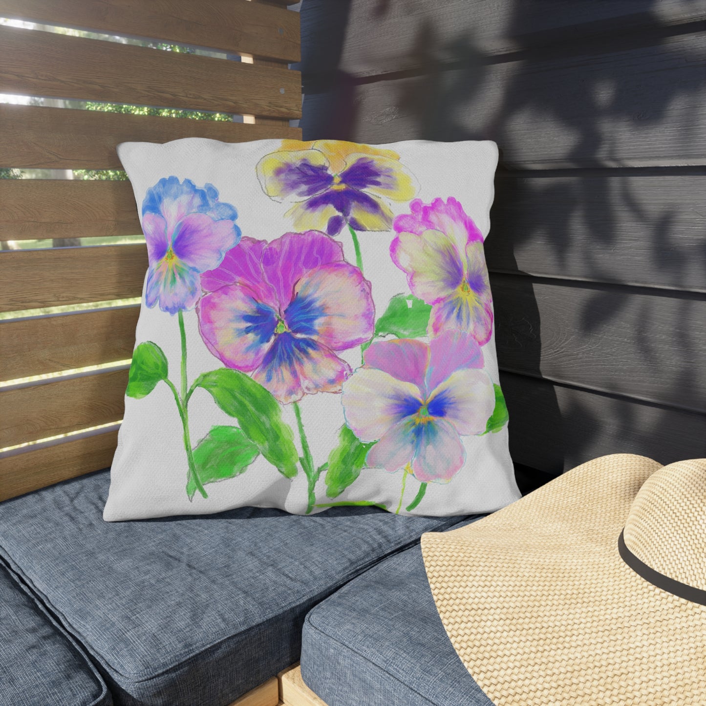 Pansy Parade Outdoor Pillow A