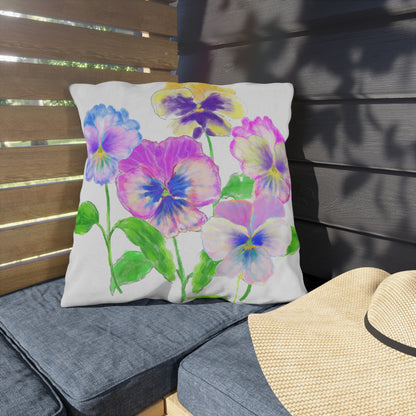 Pansy Parade Outdoor Pillow A