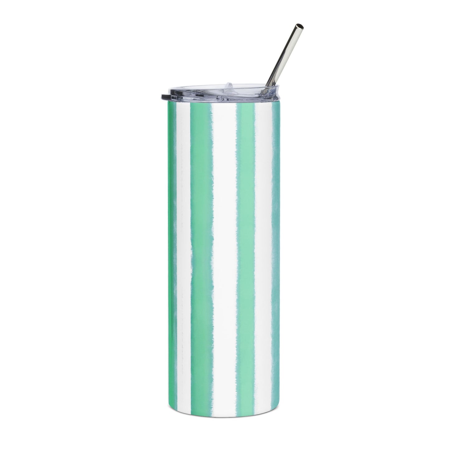 Butterfly Chroma Stripe  Stainless Steel Tumbler, 20oz, Blue Green