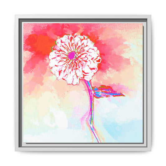 Zinnia Color Splash Matte Canvas Red Framed