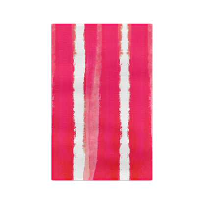 Mega Stripes Tea Towel Red