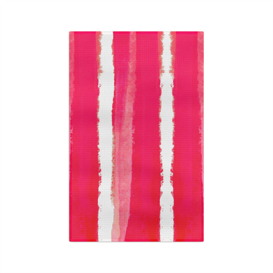 Mega Stripes Tea Towel Red
