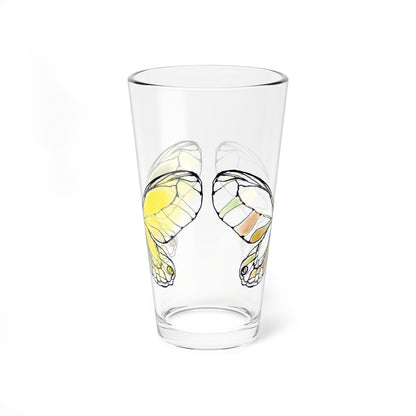 Mixing Glass, 16oz Butterfly Colorful Watercolor