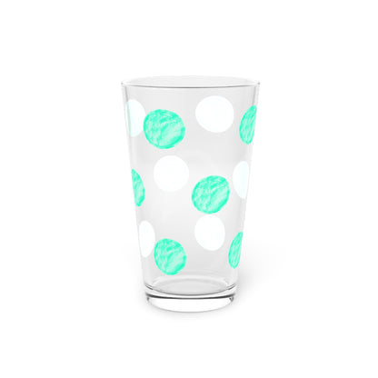 Polka Dot in Aqua,  Pint Glass, 16oz