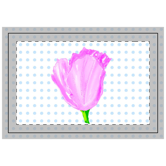 Vibrant Tulips Quilted Placemat Small Blue Polka Dots