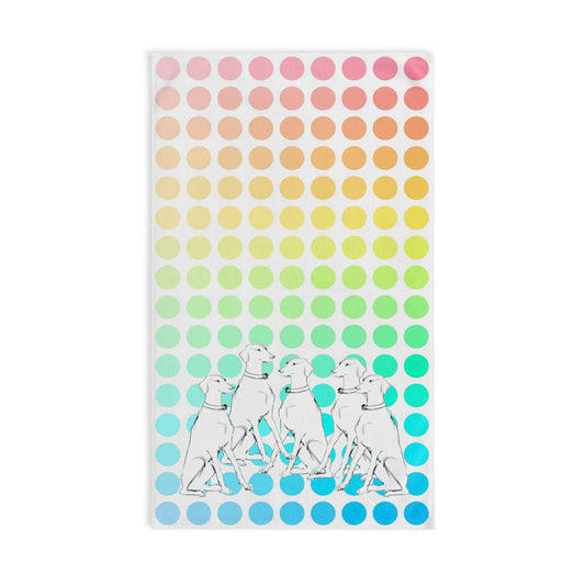 Dogi Fun Hand Towel, Dalmatians and Multi-Color Polka Dots