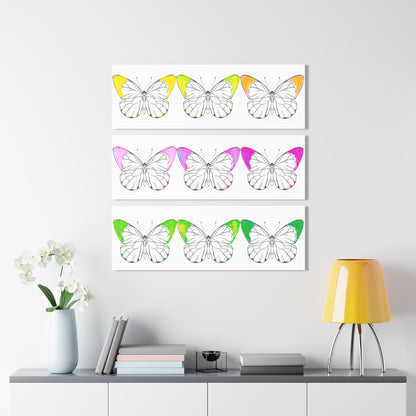 Chroma  Acrylic Prints (Triptych) Yellow Pink Green