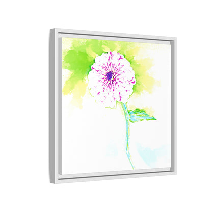 Zinnia Color Splash Matte Canvas Yellow Framed