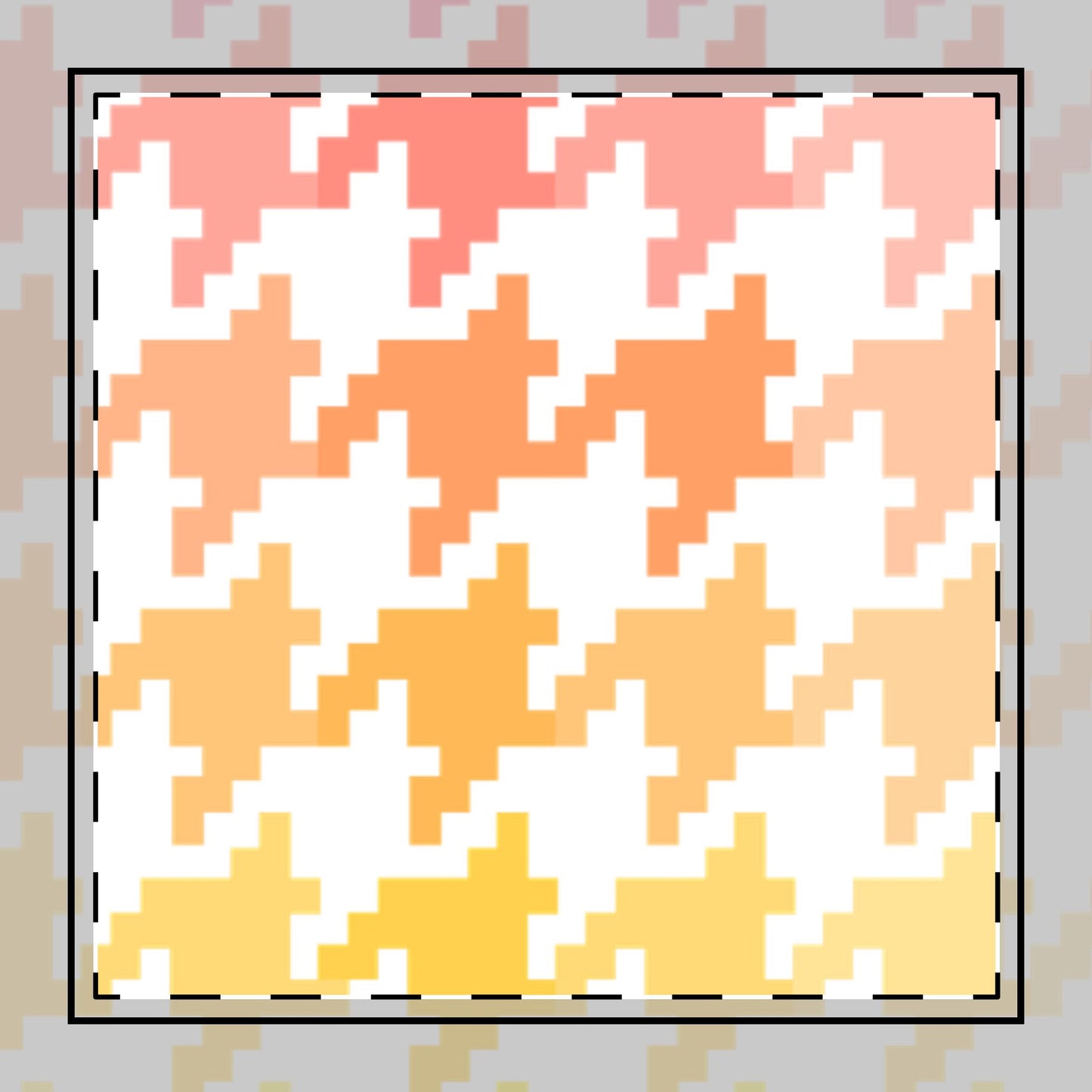 Houndstooth Fun Cotton Twill Napkin pink/orange/yellow., Creamy White Background