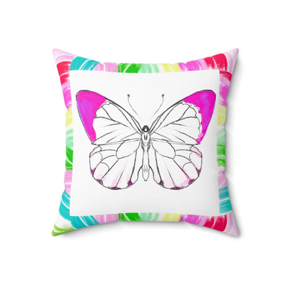 Mega Dot Polyester Square Pillow Butterfly